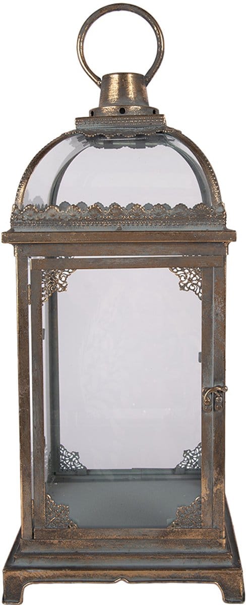 Clayre & Eef Lantaarn 23x23x58 cm Bruin Metaal
