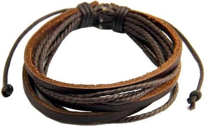 Fako Bijoux® - Leren Armband - Leder - Multilayer - Bruin