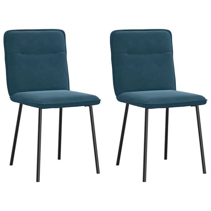 vidaXL - Eetkamerstoelen - 2 - st - fluweel - blauw