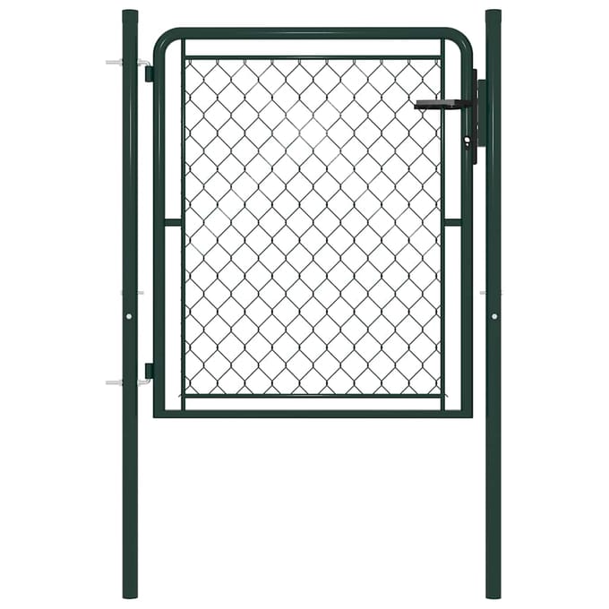 vidaXL - Tuinpoort - staal - 100x75 - cm - groen