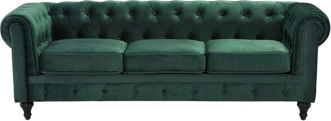CHESTERFIELD - Chesterfield bank - Smaragdgroen - Fluweel