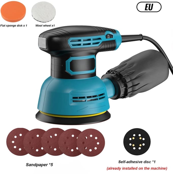 Aafinity Schuurmachine - Polijstmachine - Schuurmachine met spons - 300 W - Donkerblauw - 12.000 tpm- Ergonomisch ontwerp