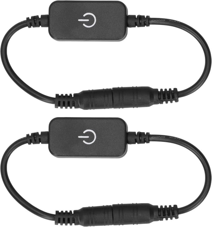 2 Stuks Mini LED Strip Touch Dimmer Aan/Uit Schakelaar Controller Enkele Kleur DC 12V-24V