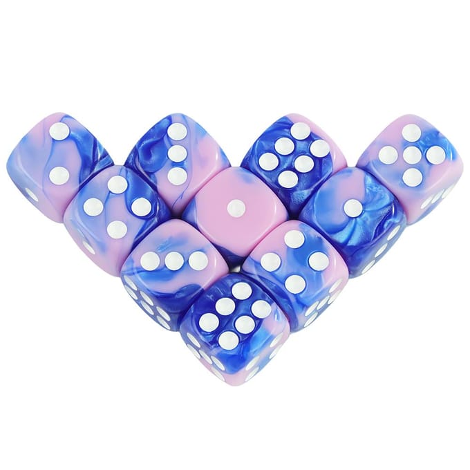 D6 Dobbelsteen Set voor Bordspellen 12mm Gemengde Kleuren 10-Pack