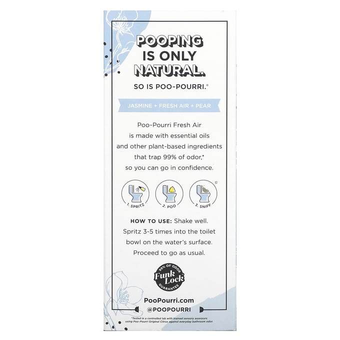 Poo-Pourri, Non-Toxic, Toilet Spray, Fresh Air, 59 Ml (2 Fl Oz)