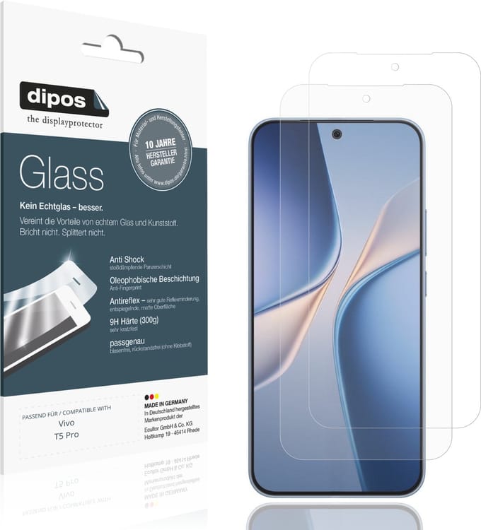 dipos – 2x Matte Pantserfolie geschikt voor Vivo T5 Pro | 9H Screenprotector