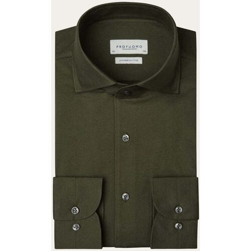 Profuomo Profuomo Overhemd Japanse Knitted One Piece Army  41