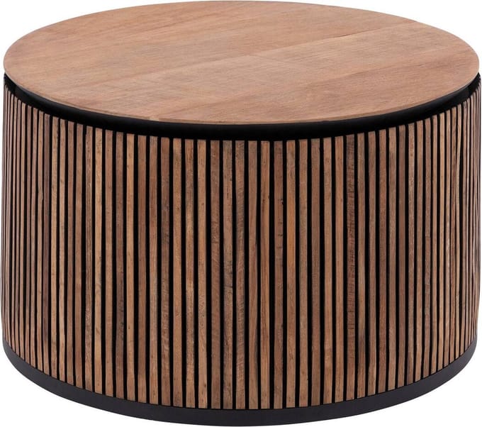 Goossens Adel Salontafel - Hout - 60 x 35 x 60 cm - Rond - bruin
