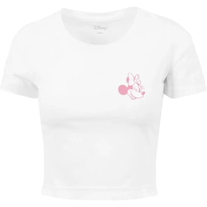 Merchcode Disney Minnie Mouse - Wink Crop top - L - Wit