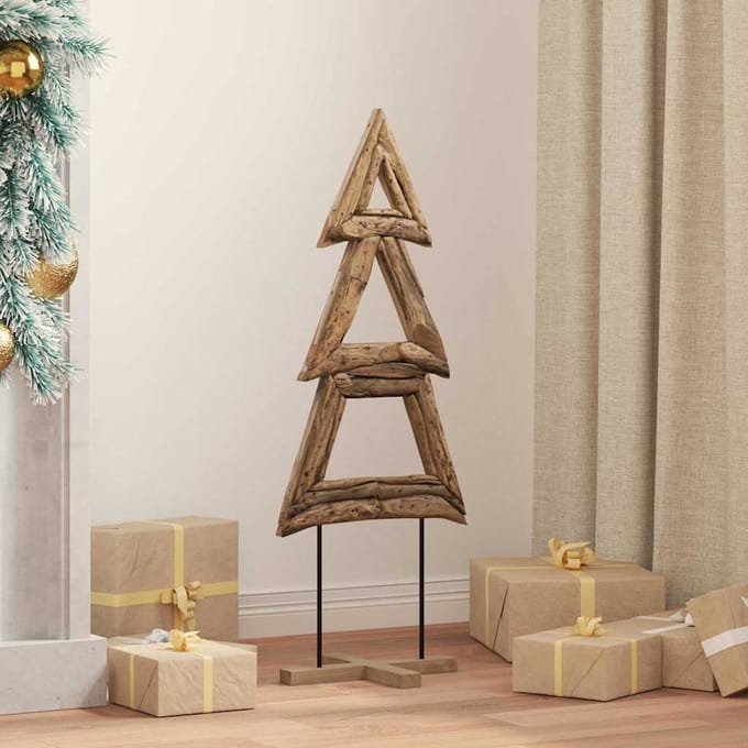 vidaXL Kerstboom Bruin 90 cm Massief teakhout