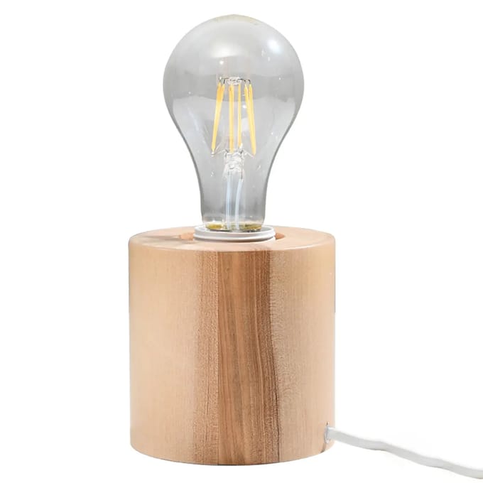 Sollux Lighting Bureaulampen Salgado - E27 - natuurlijk hout - hout - 10x10x10cm