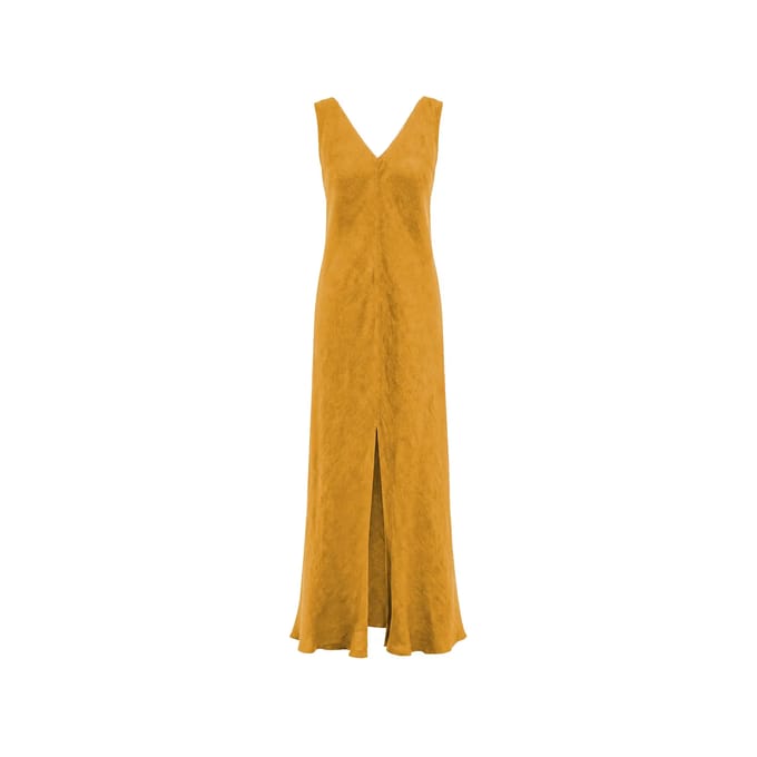 V-hals Jurk met Splitzoom Dames Haris Cotton Essentials
