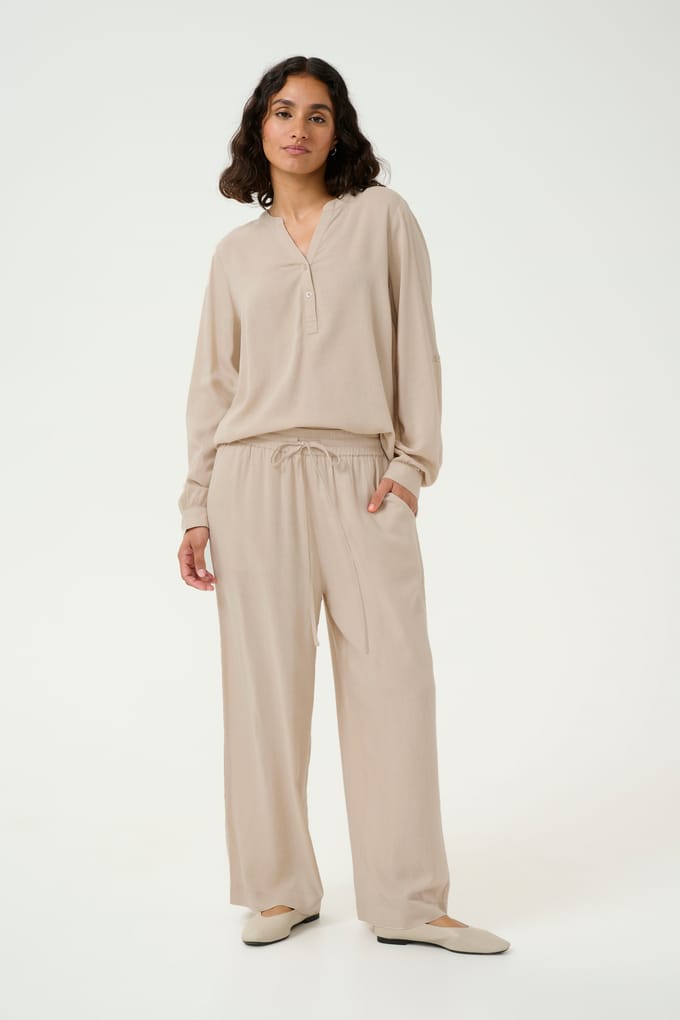 Casual broek Loose fit Feather Gray beige