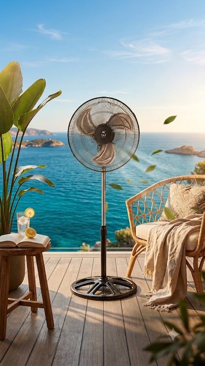 Krachtige Statiefventilator - Tafelventilator- 85W - 25CM - 3 Snelheden - Zwart