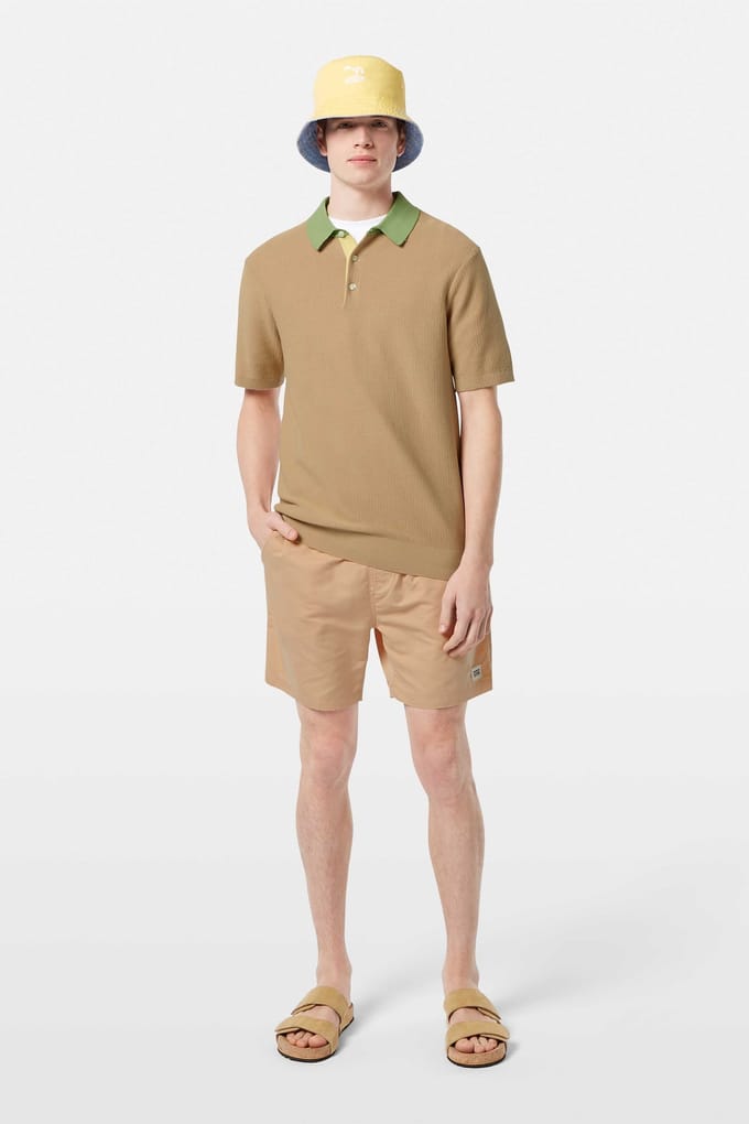 Scotch & Soda Structured Knitted Polo Soft Camel Größe: S | Poloshirts Outlet | Herren | Braun