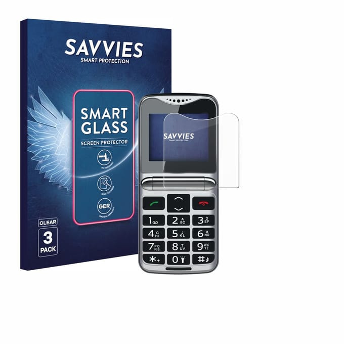3 Stuks Savvies Screenprotector - geschikt voor bea-fon Fold 10 LTE - beschermfolie glas transparant
