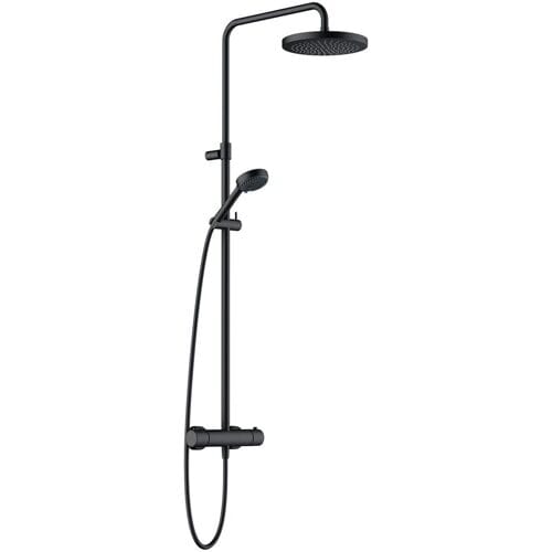 Kludi Logo black thermostat Dual Shower System, overhead shower 25 cm 6808239-00