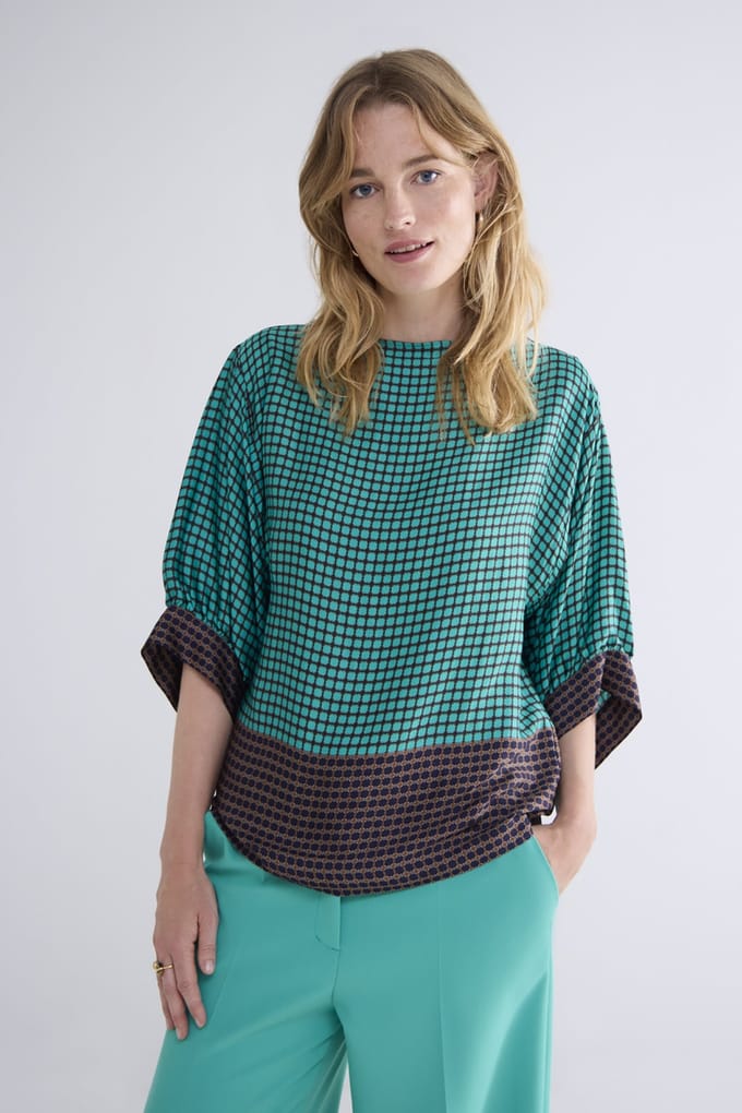 Summum Woman Top Border Print Peacock Größe: 36 | Blusen Outlet | Damen