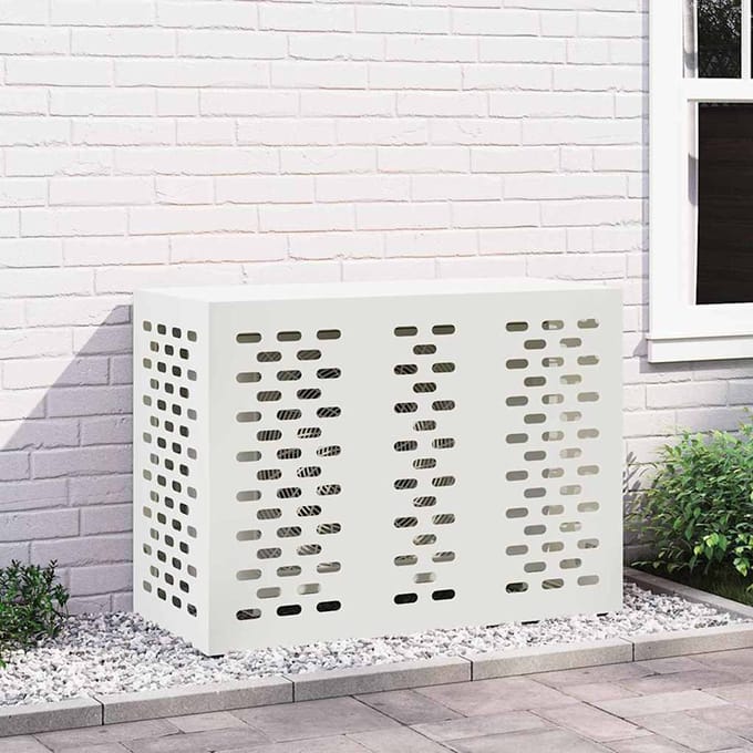 vidaXL Airconditioner hoes Wit 110 x 50 x 80 cm Staal