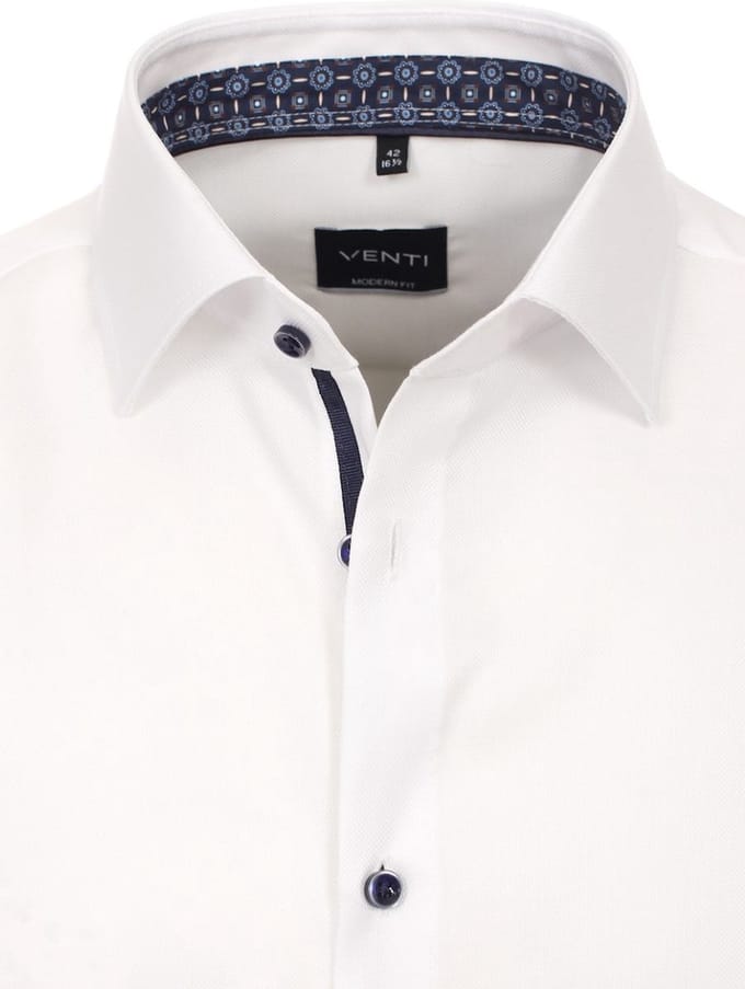 Venti Wit Overhemd Oxford Weving Modern Fit 103522000-000 - L