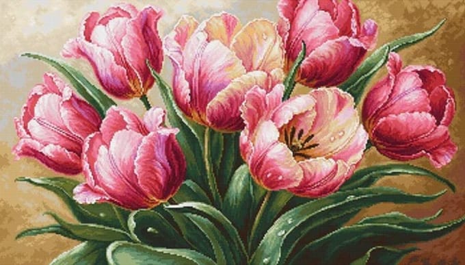 Borduurpakket Luca-S - Graceful Tulips - Gracieuze Tulpen - B718