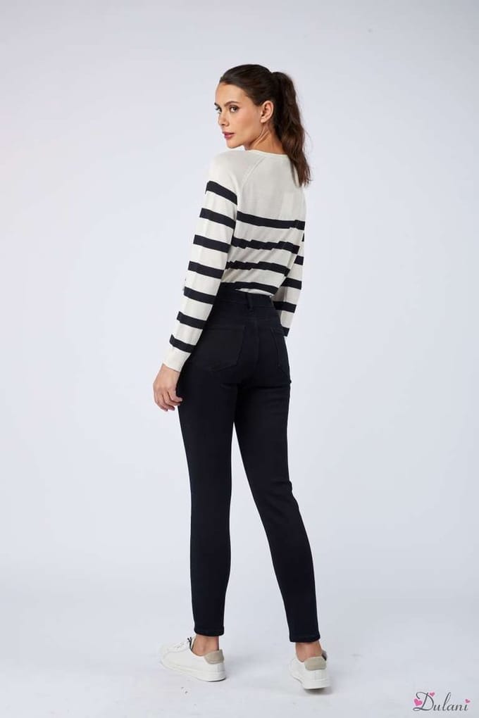 Broek Toxik3 met hoge taille navy fleece H2635