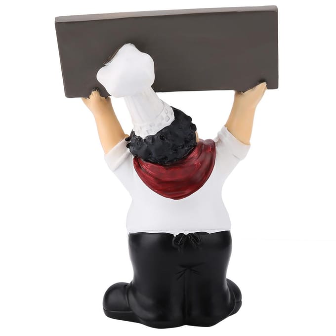 Restaurant Résine Mignon Figurine de Chef Miniature Statue Ornements Panneau de Bienvenue Décor de Table gray