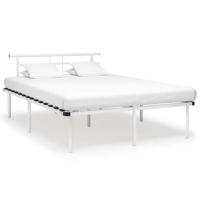 vidaXL - Bedframe - metaal - wit - 140x200 - cm