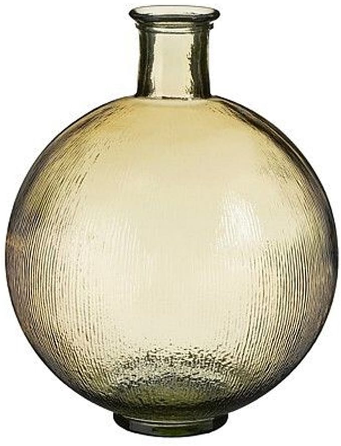 Mica Decorations Firenza Fles Vaas - H42 x Ø34 cm - Gerecycled Glas - Lichtbruin