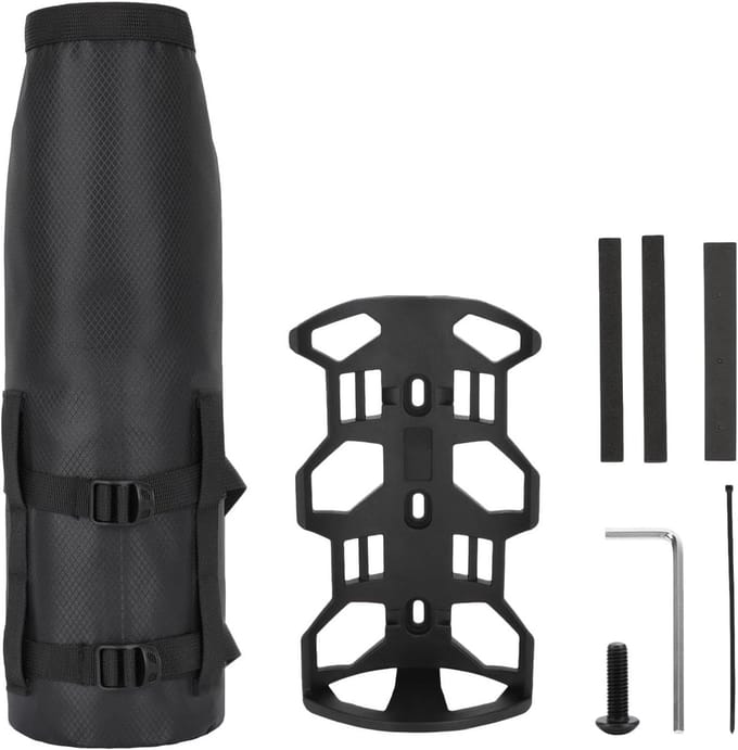 Fietstas Voorvork - Bidonhouder Frame - Multifunctioneel Fietsen - Roll-top Gespsluiting - 23x15x8 cm - Zwart