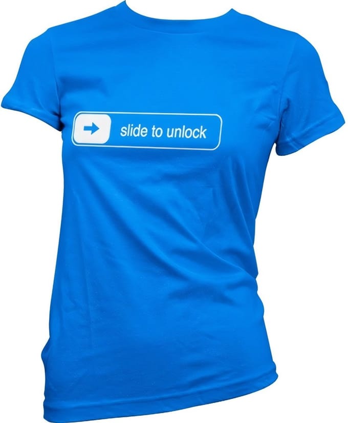 Hybris Slide To Unlock Girly Tee dames-T-shirt blauw