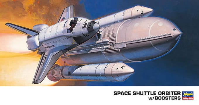 Hasegawa Space Shuttle Orbiter met Boosters Modelbouwkit 1:200