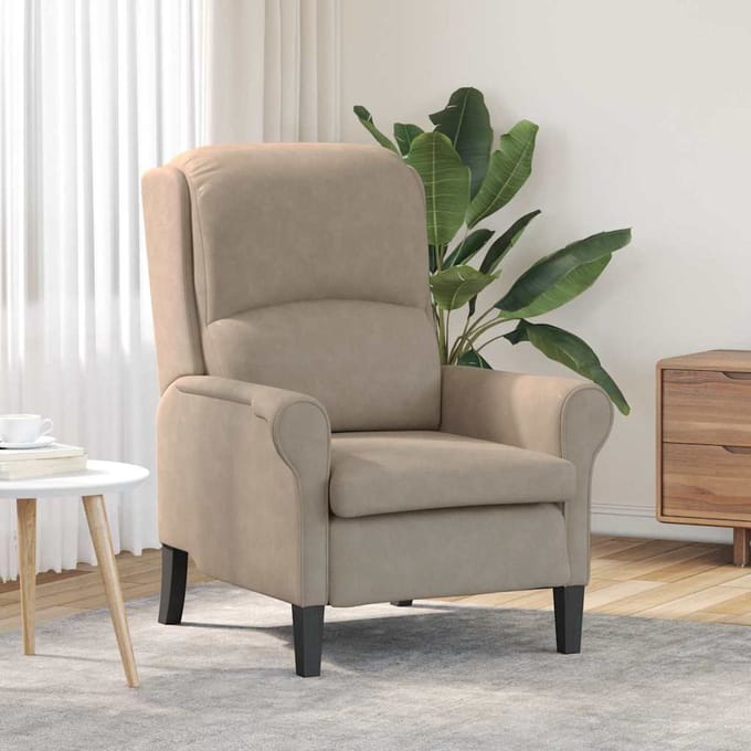 vidaXL - Fauteuil - Taupe - Microvezel