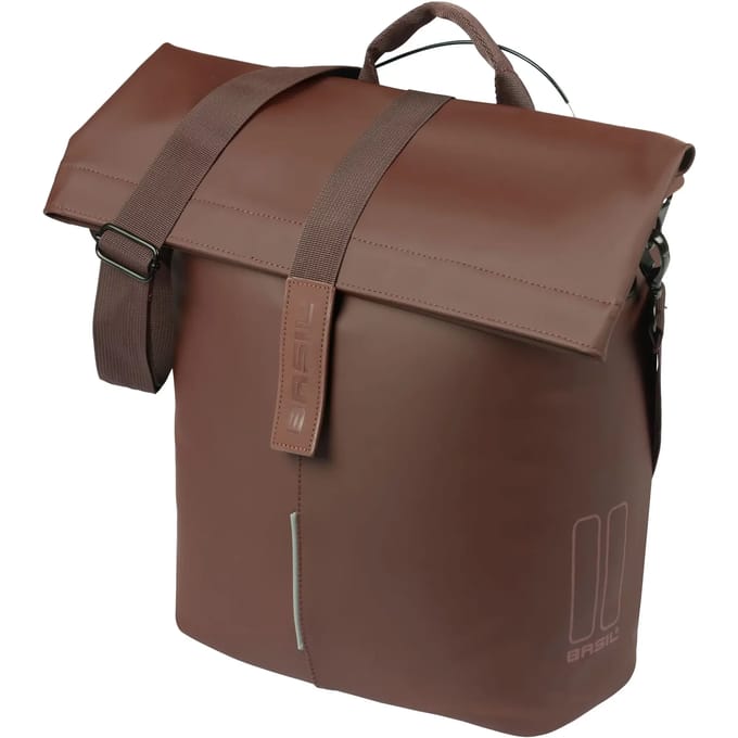 Basil City - Fiets Shopper MIK Studs - 14-16 - Bruin - Waterafstotend - Reflectiedetails