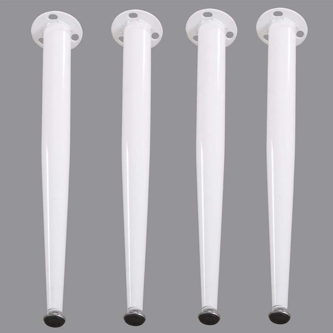 Set van 4 Verstelbare Metalen Tafelpoten voor Eettafel en Bureau, Wit