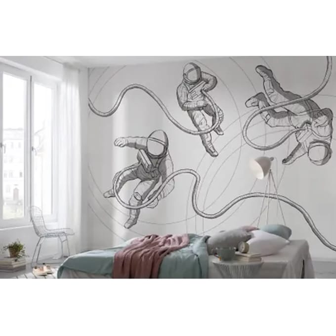 Fotobehang - Extraordinary Astronauts 400x280cm - Vliesbehang