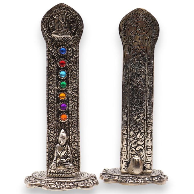 Ancient Wisdom -7 Chakra Toren Boeddha Wierookhouder 16x6x7cm