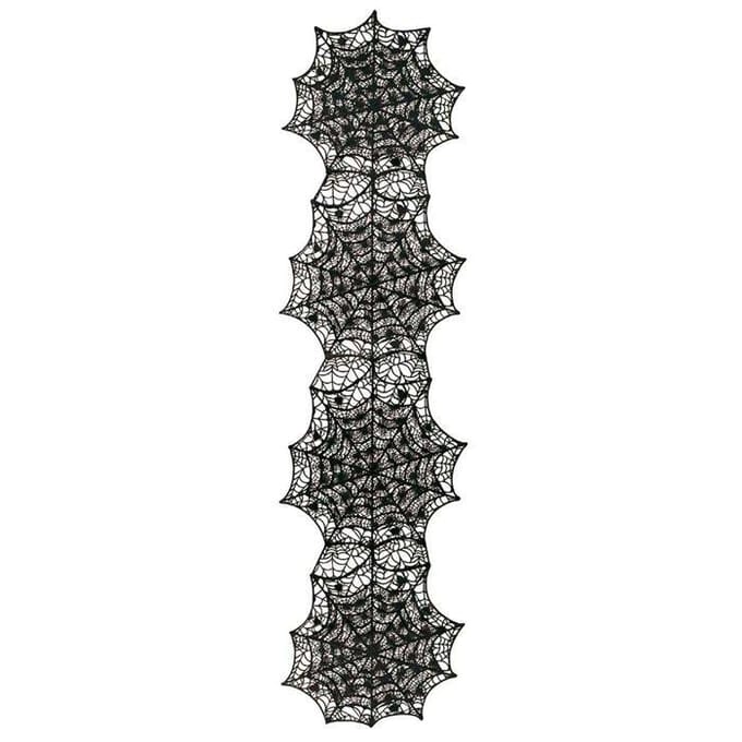 Tafelkleed spinneweb van PVC zwart