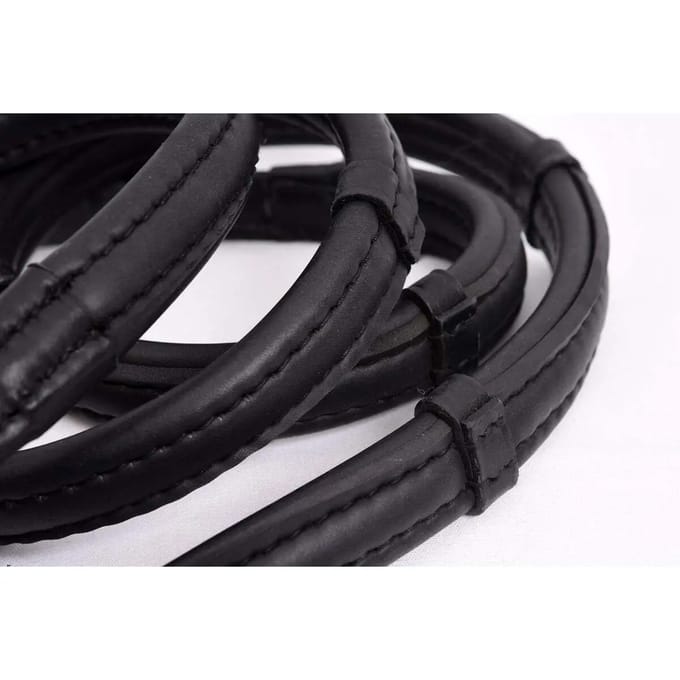 ThinLine - Full Wrapped Engelse Teugels - Anti-Slip Grip - Stud Haak met Stops - 54"/137cm - Zwart