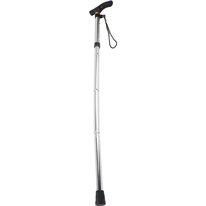 Draagbare Aluminiumlegering Mat Anti?Antislip Wandelstok voor Ouderen Multifunctioneel Opvouwbaar Ultralicht wit