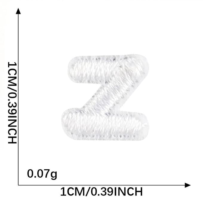 1Cm 26 Stuks Mini Witte Letterpatches Voor Kleding Geborduurde Patch Strijkbare Letters Custom Merklogo Patch Kledingstickers Diy