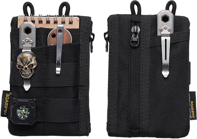 Slimme EDC Pouch voor Mannen, Minimalistische Portemonnee en Organizer, Compacte Tas voor Multitools en Gereedschap