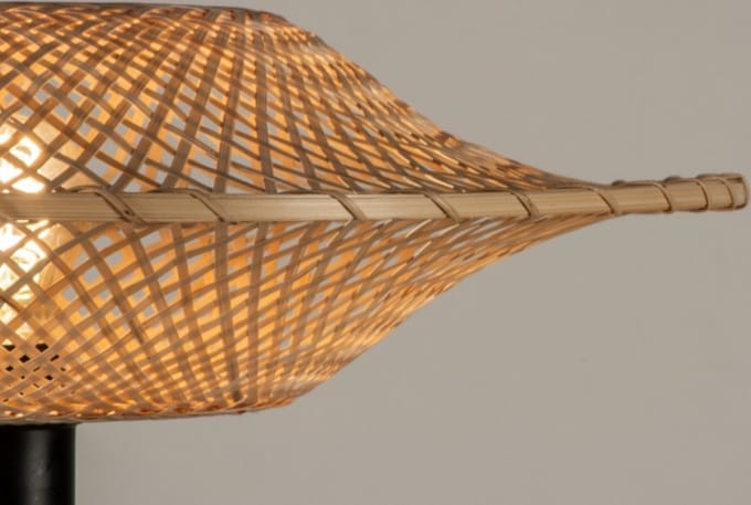 Lumidora Vloerlamp 31214 - BAMBOO - E27 - Zwart - Bruin - Naturel - Metaal - ⌀ 52 cm