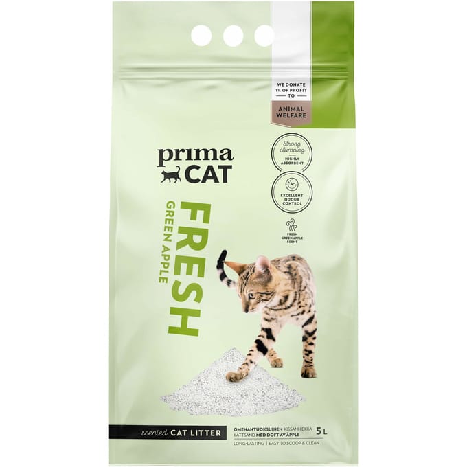 5l PrimaCat Fresh Green Apple kattenbakvulling