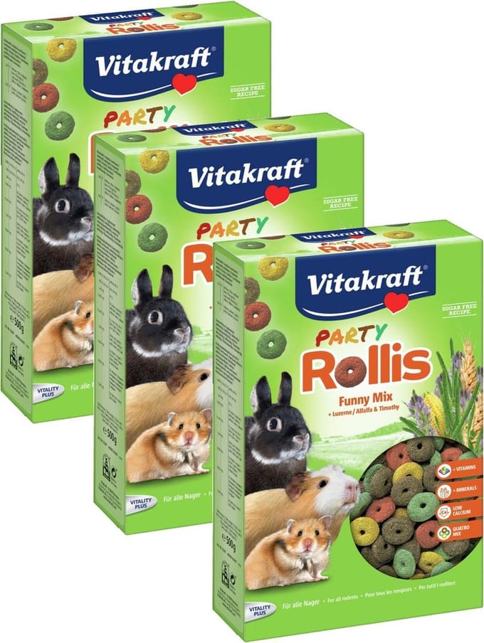 Vitakraft Rollis Party - Knaagdiersnack - 3 x 500 g