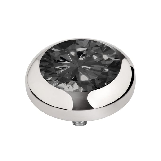 Melano Vivid Basic CZ Steentje Black Zilver | 7 mm
