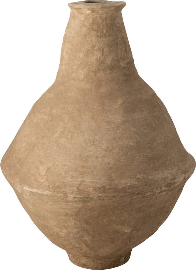 J-Line vaas Chad - papier mache - bruin - extra large - 86 cm hoog