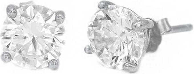 Karma Oorbellen Round Zirconia 4 mm Zilver