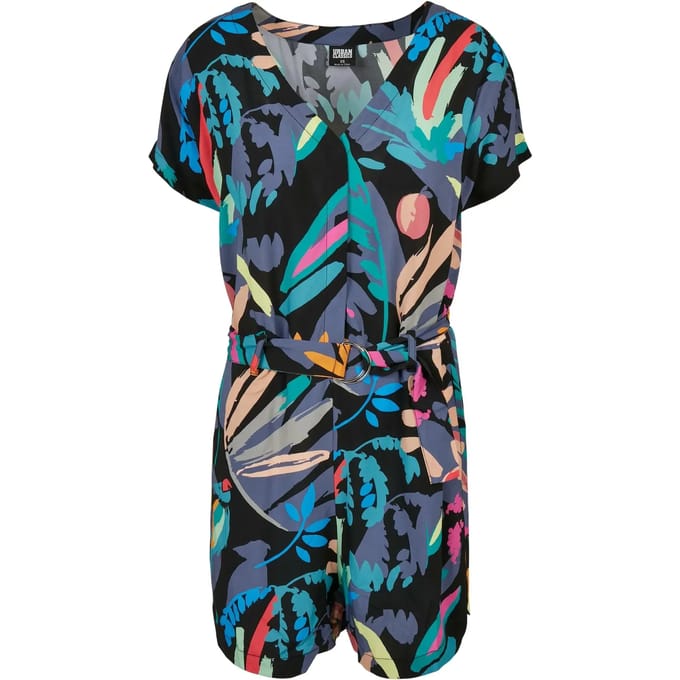 Shorts jumpsuit met riem voor vrouwen Urban Classics Viscose GT