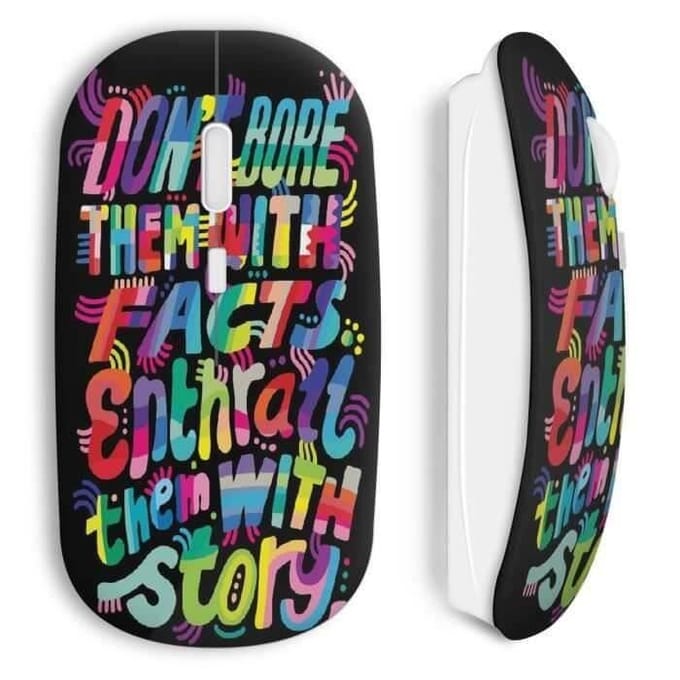 Souris Sans Fil - MANIACASE - Don't Bore Them With Facts - Noir - USB - Wi-Fi